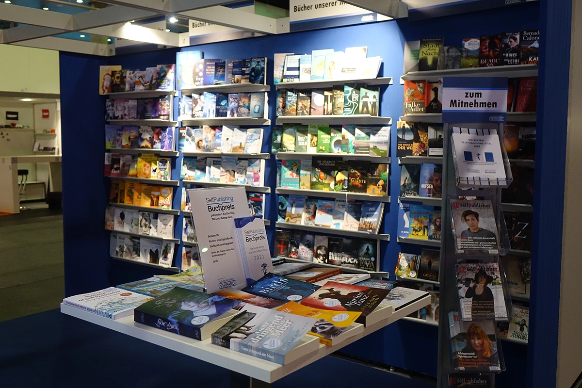 7 gute Gründe, dieses Jahr zur Frankfurter Buchmesse zu fahren, Stand des Selfpublisher-Verband auf der Frankfurter Buchmesse