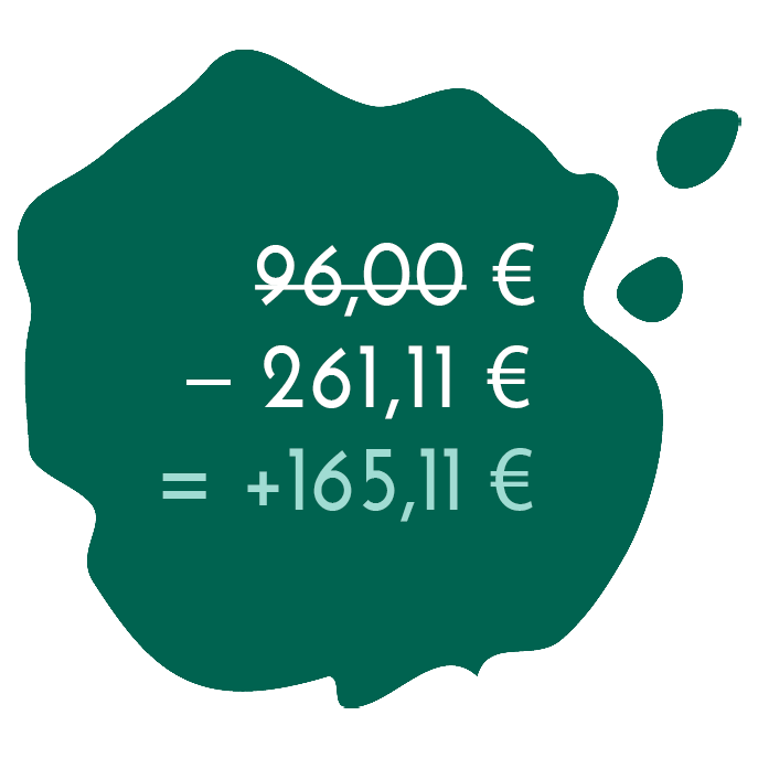 Ersparnis-durch-Verbandsmitgliedschaft-04_23 über 96 € - 261,11 € = 165,11 €