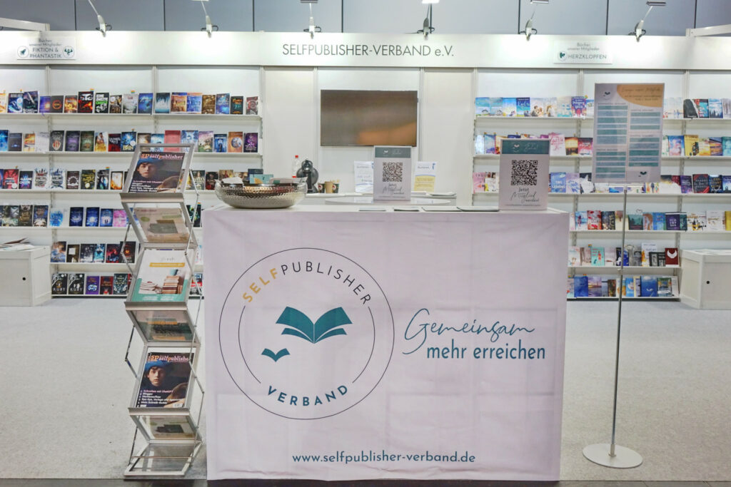 Selfpublisher Verband auf der Leipziger Buchmesse 2023 Standausschnitt