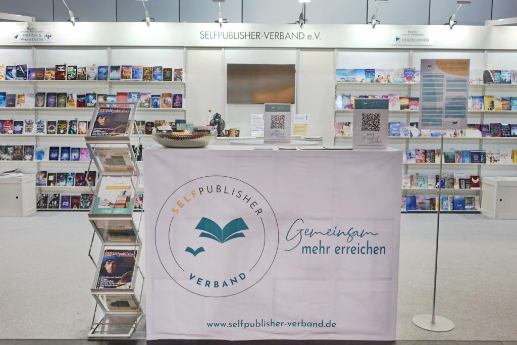 Stand des Selfpublisher-Verbands auf der Leipziger Buchmesse 2023